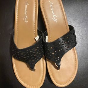 American Eagle Cork Heel Wedge Sandal